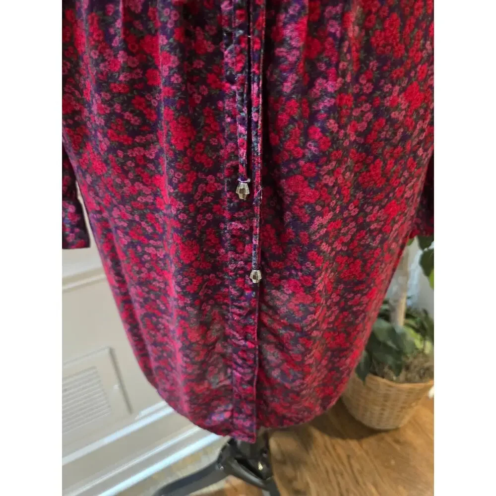H&M Floral Shirt Dress Women's Size 10 Multicolor Collard Long Sleeves - Picture 6 of 14